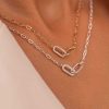 Colliers Femme L'Atelier d'Amaya | Collier Cha Ne Grands Maillons Et Rectangles Entrelac S Plaqu Or