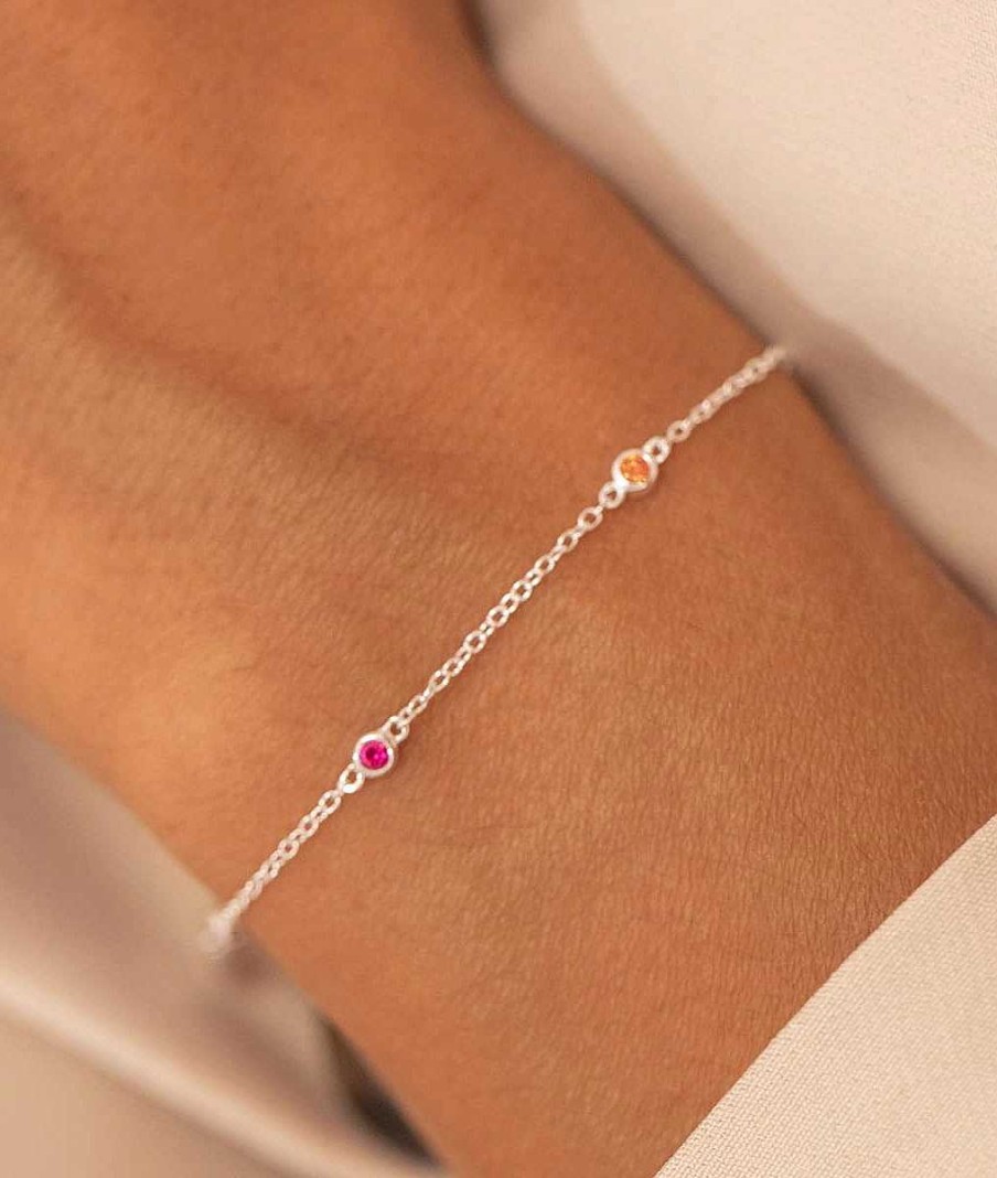 Bracelets Femme L'Atelier d'Amaya | Bracelet Cha Ne Zircons Arc-En-Ciel Argent 925