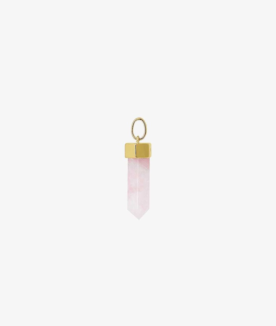 Pendentifs L'Atelier d'Amaya | Prisme Quartz Rose Plaqu Or