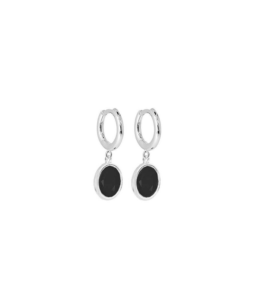 Boucles D'Oreilles Femme L'Atelier d'Amaya | Boucles D'Oreilles Cr Oles Et Onyx Argent 925