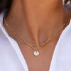 Colliers Femme L'Atelier d'Amaya | Collier Double Rang Perl Et Petite M Daille Maya Plaqu Or