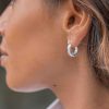 Boucles D'Oreilles Femme L'Atelier d'Amaya | Boucles D'Oreilles Cr Oles Paisses Et Givr Es Argent 925