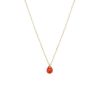 Colliers Femme L'Atelier d'Amaya | Collier Cha Ne Et Agate Rouge Suspendue Plaqu Or