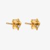 Boucles D'Oreilles Femme L'Atelier d'Amaya | Boucles D'Oreilles Puces Coquillage Et Zircon Plaqu Or