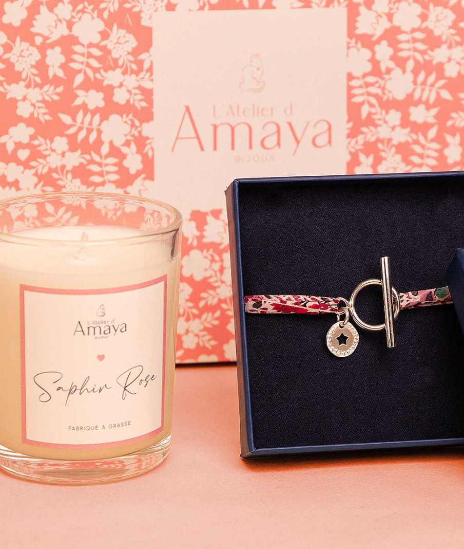 Bracelets Femme L'Atelier d'Amaya | Coffret Bougie Liberty Fermoir Et M Daille Tress E Argent 925