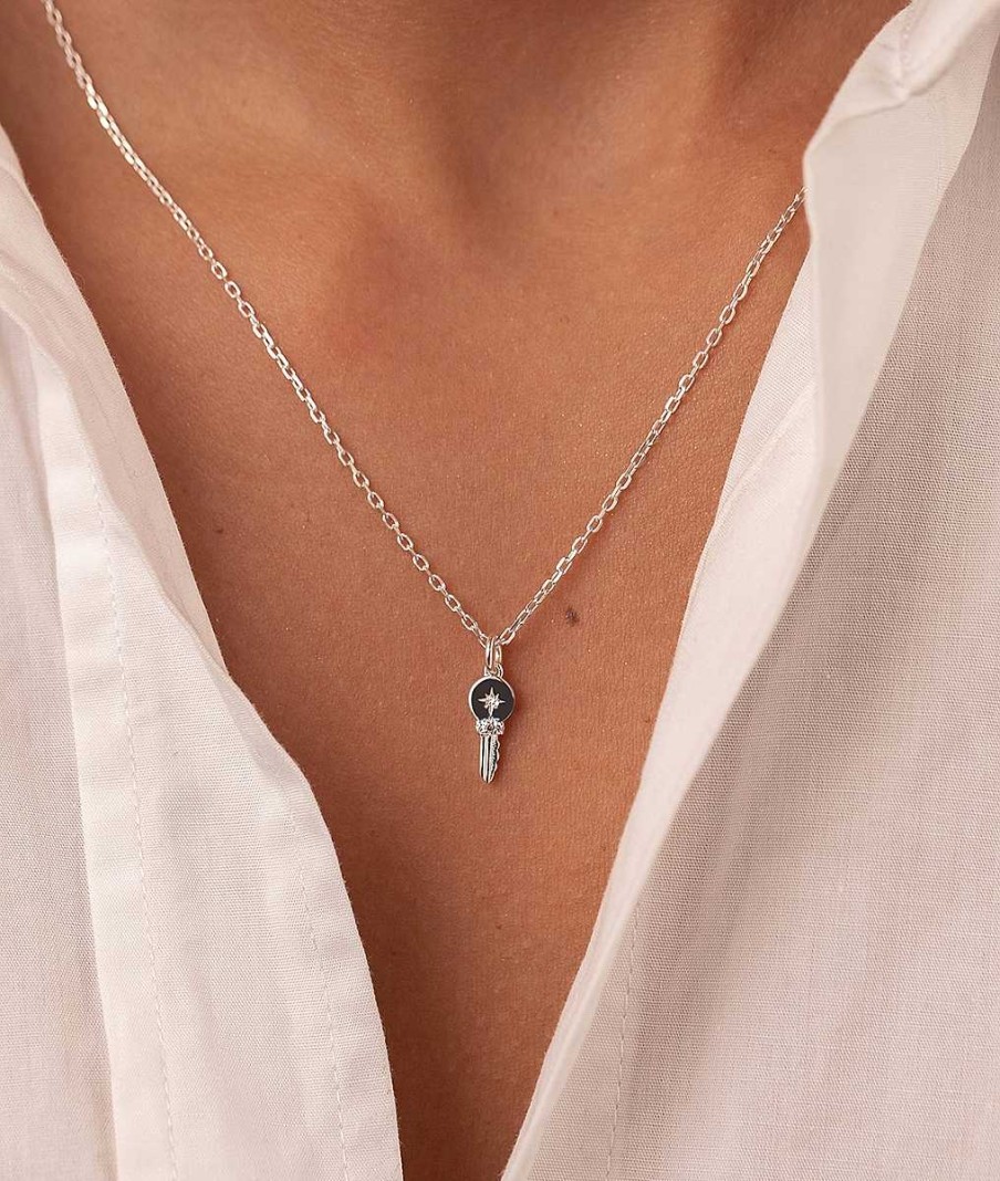 Colliers Femme L'Atelier d'Amaya | Collier Cha Ne Et Cl Scintillante Argent 925