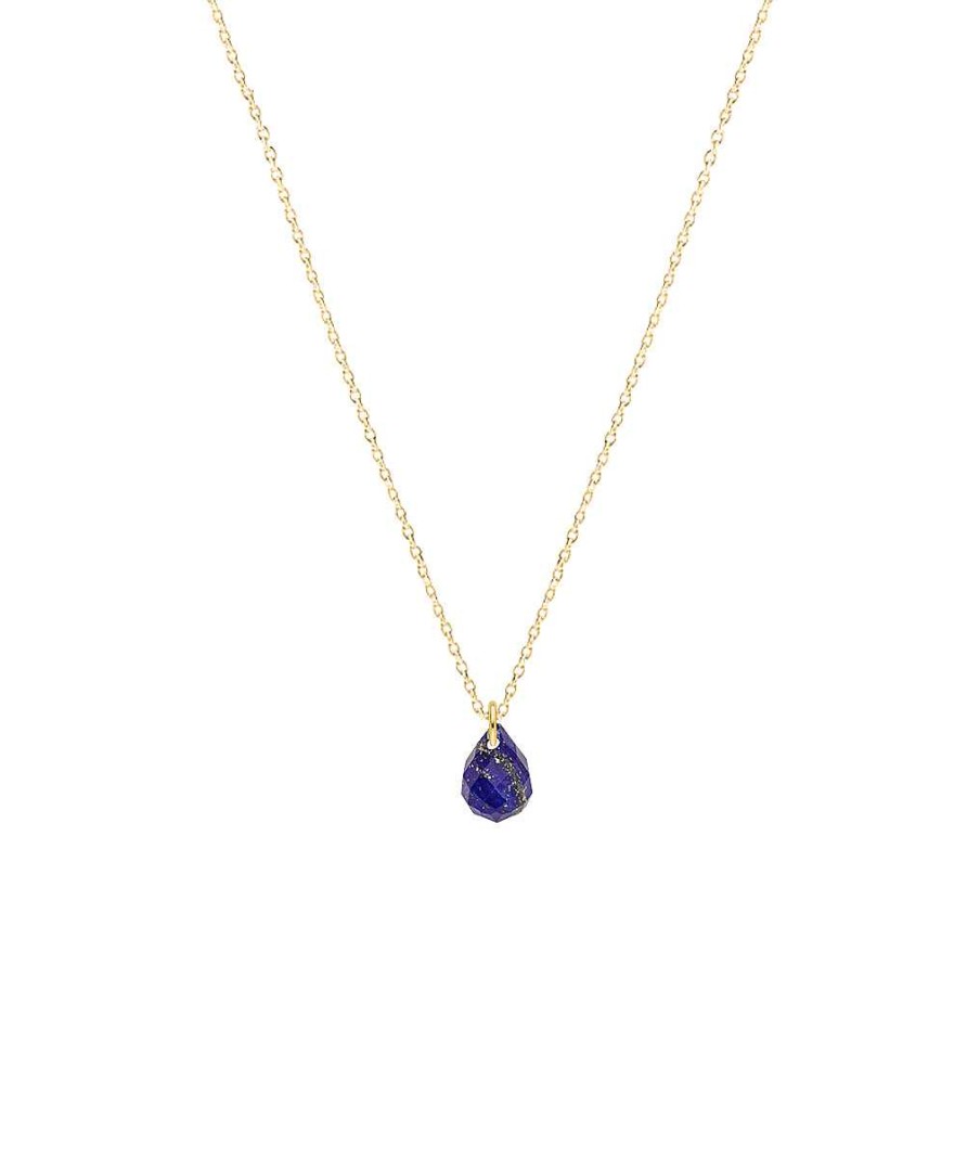 Colliers Femme L'Atelier d'Amaya | Collier Cha Ne Et Lapis Lazuli Suspendu Plaqu Or