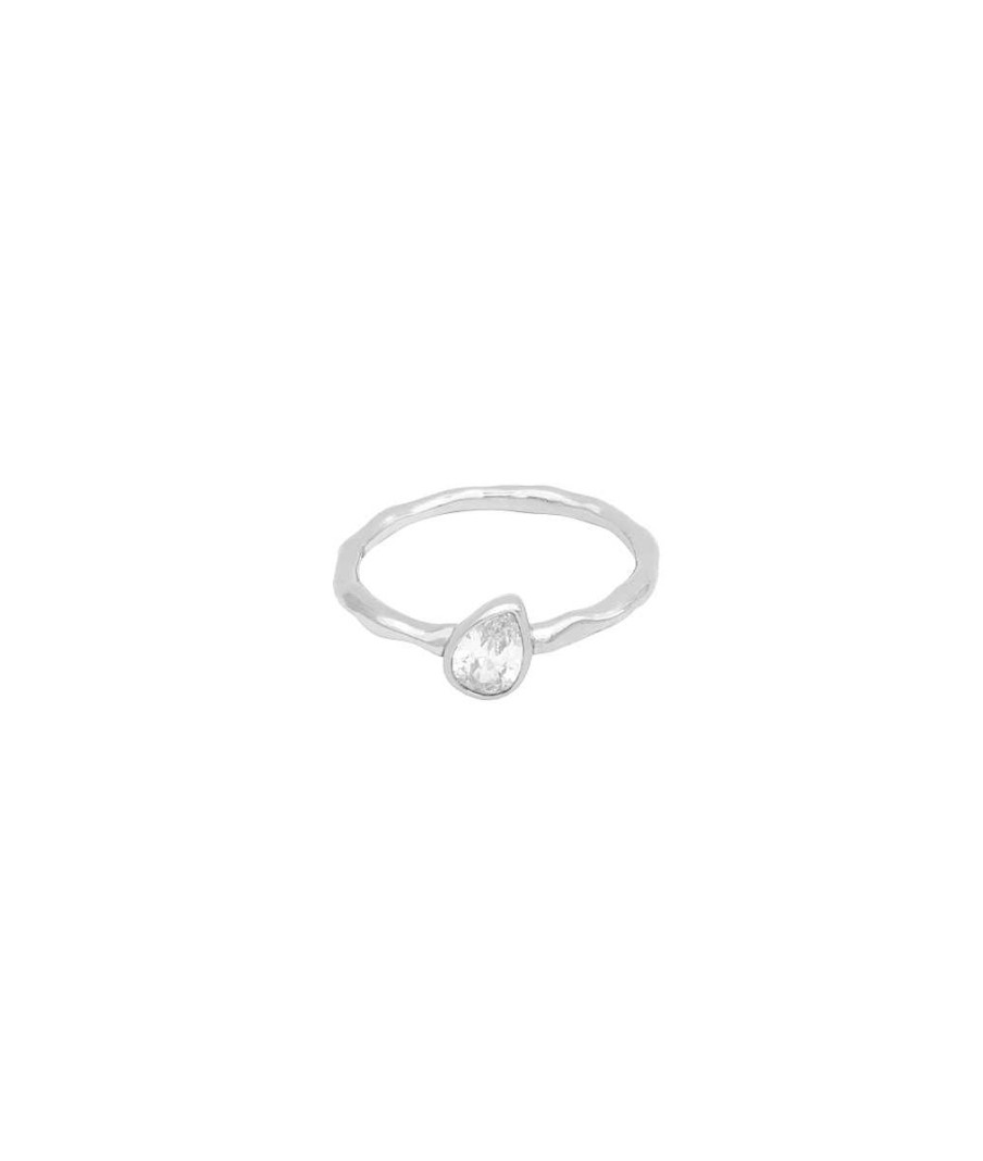 Bagues Femme L'Atelier d'Amaya | Bague Fine Goutte Zircon Argent 925