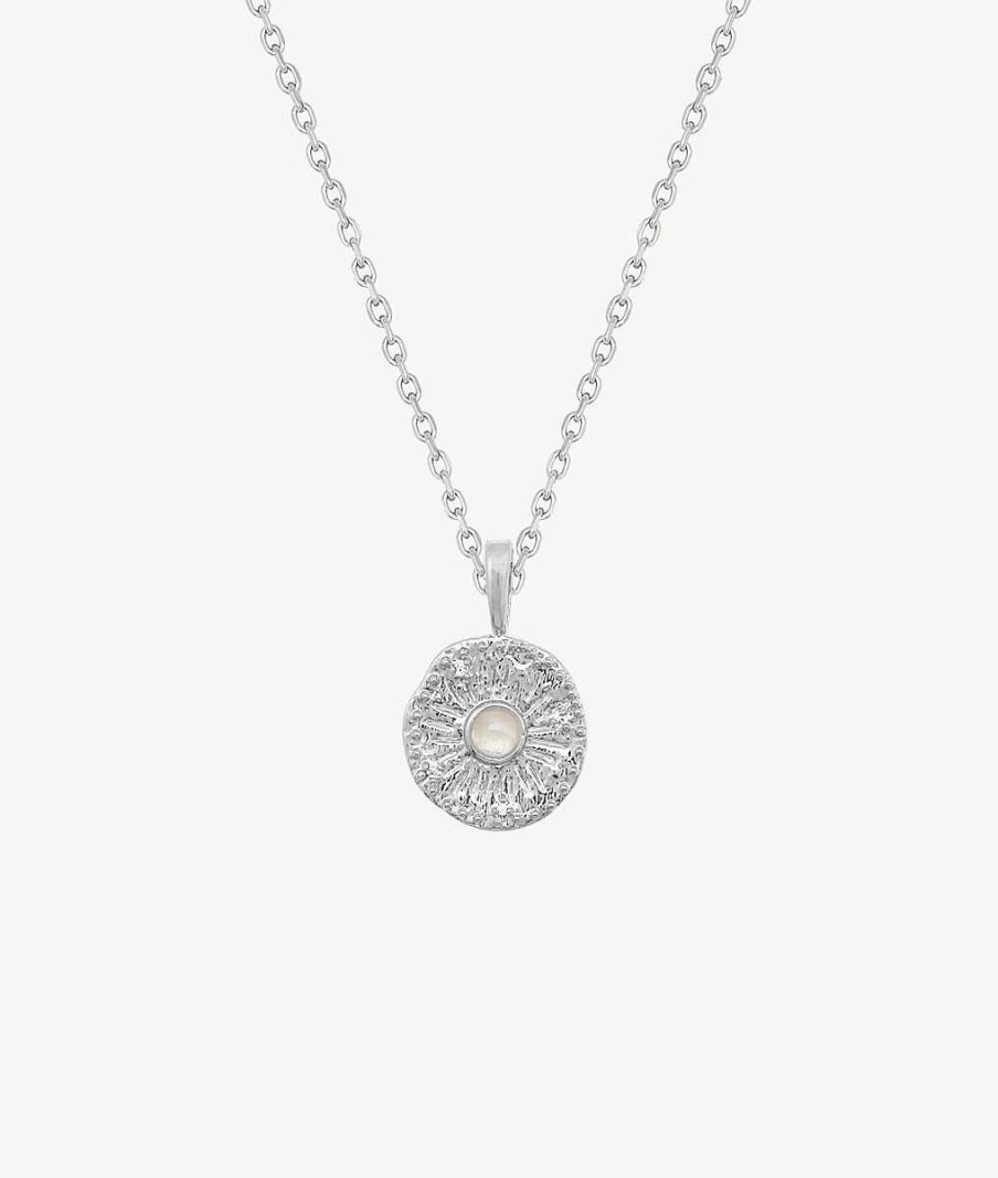 Colliers Femme L'Atelier d'Amaya | Collier Sautoir Cha Ne Fine Et M Daille Soleil Pierre Fine Argent 925