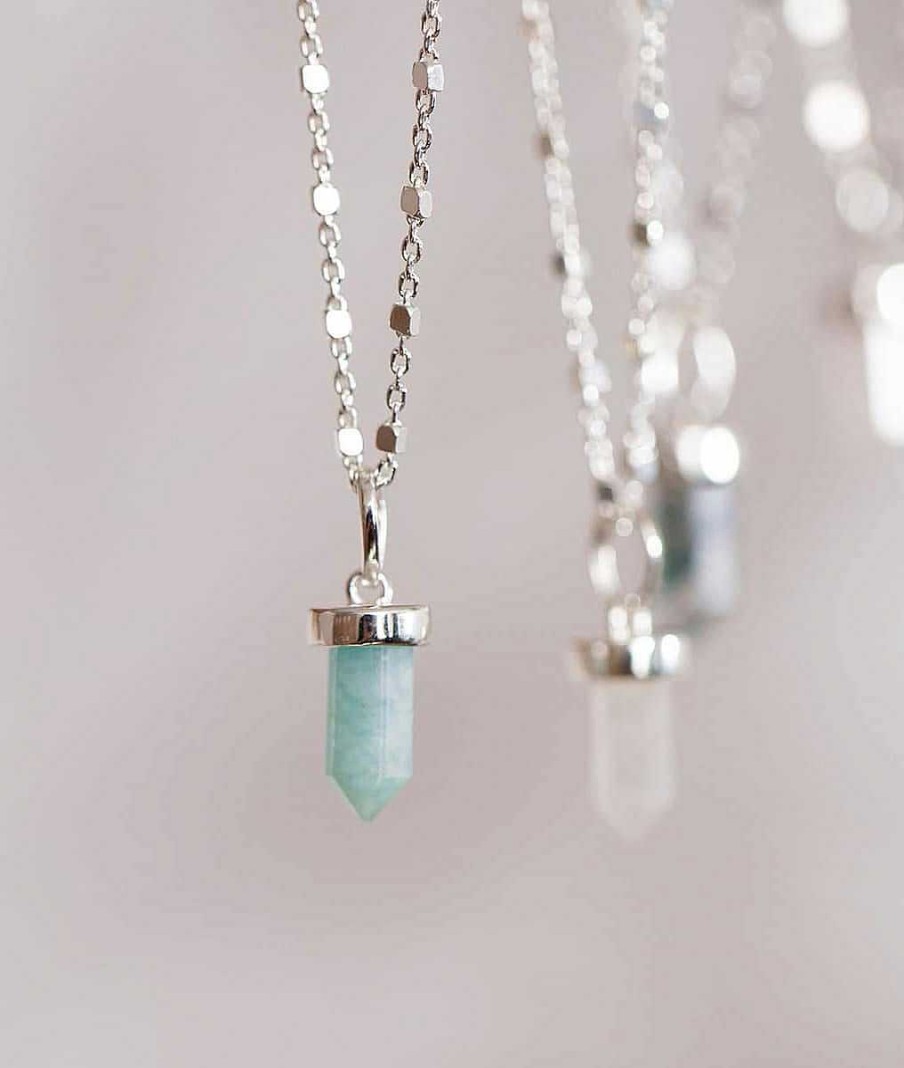 Pendentifs L'Atelier d'Amaya | Petit Prisme Amazonite Argent 925