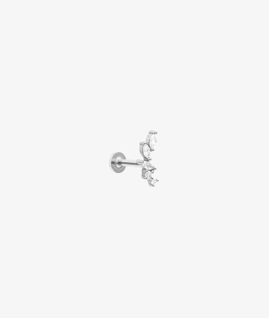 Boucles D'Oreilles Femme L'Atelier d'Amaya | Piercing P Tales Zircons [ L'Unit ] Argent 925