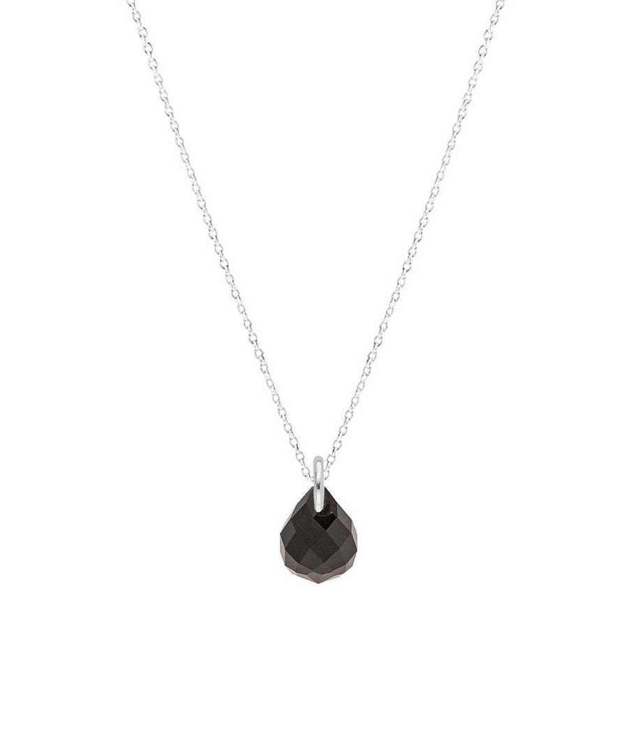 Colliers Femme L'Atelier d'Amaya | Collier Cha Ne Et Agate Noire Suspendue Argent 925