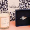 Bracelets Femme L'Atelier d'Amaya | Coffret Bougie Bracelet Cordon Et Anneaux Entrelac S Argent 925