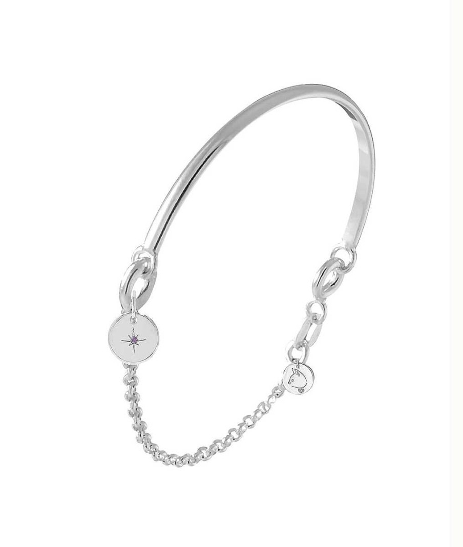 Bracelets Femme L'Atelier d'Amaya | Demi Jonc Cha Nette Et M Daille Toile Scintillante Argent 925