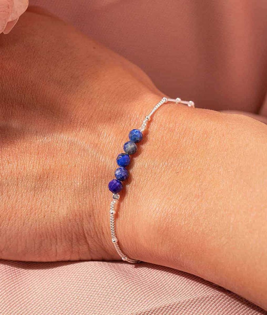 Bracelets Femme L'Atelier d'Amaya | Bracelet Cha Ne Et Barrette De Lapis Lazuli Argent 925