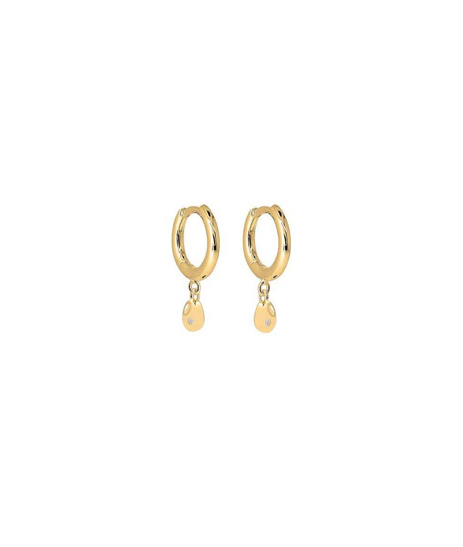 Boucles D'Oreilles Femme L'Atelier d'Amaya | Boucles D'Oreilles Cr Oles Goutte Suspendue Plaqu Or