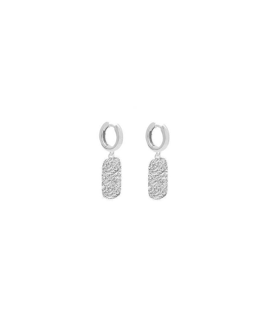 Boucles D'Oreilles Femme L'Atelier d'Amaya | Boucles D'Oreilles Cr Oles Et Rectangles Textur S Argent 925