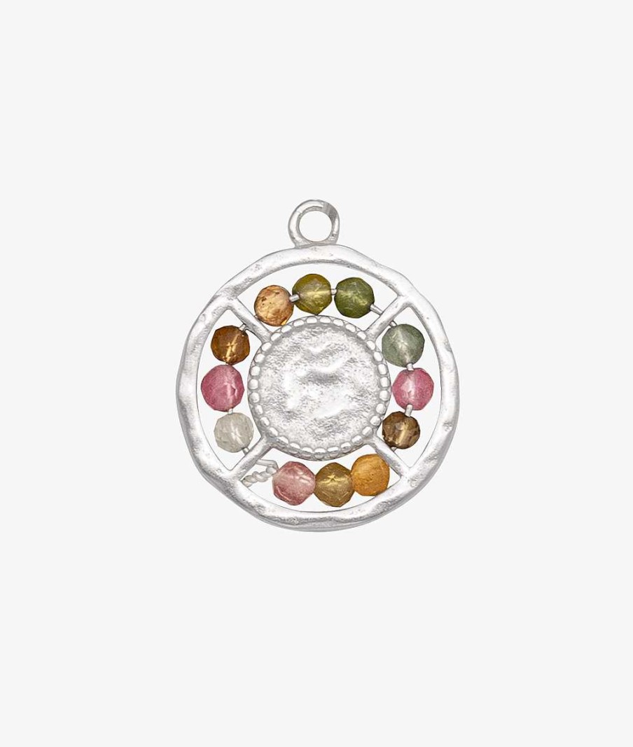 Pendentifs L'Atelier d'Amaya | M Daille Ronde Martel E Et Perles Tourmaline Argent 925