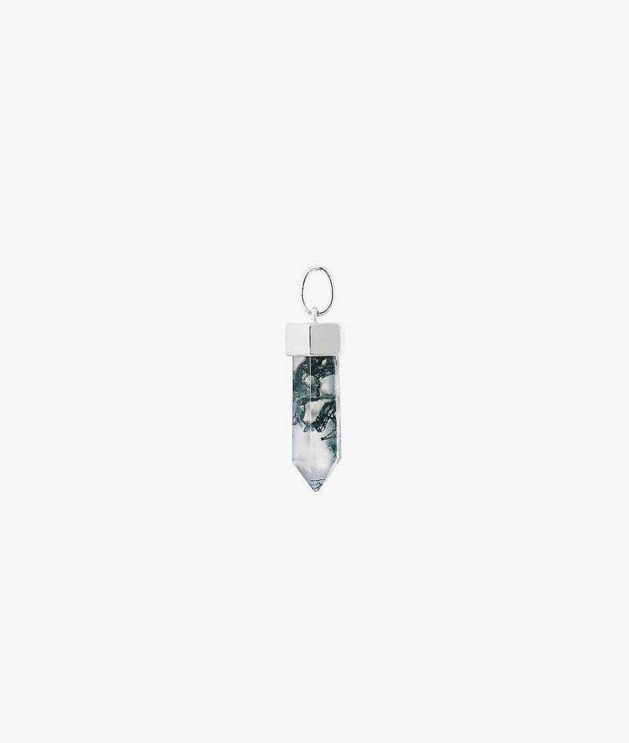 Pendentifs L'Atelier d'Amaya | Prisme Agate Verte Argent 925