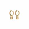 Boucles D'Oreilles Femme L'Atelier d'Amaya | Boucles D'Oreilles Cr Oles Lisses Et Cadenas Plaqu Or