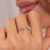 Bagues Femme L'Atelier d'Amaya | Bague Fine V Pointill S Plaqu Or