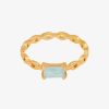 Bagues Femme L'Atelier d'Amaya | Bague Cha Nette Et Amazonite Rectangle Sertie Plaqu Or