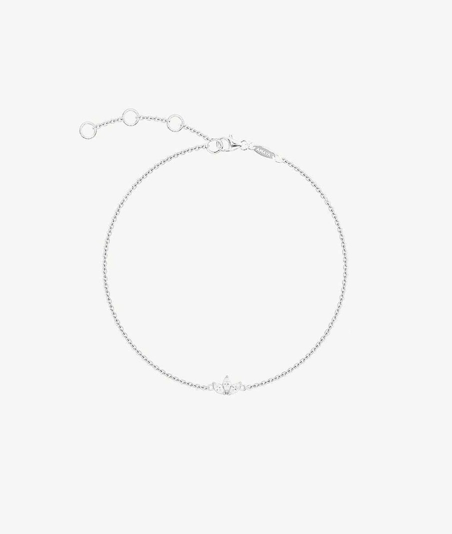 Bracelets Femme L'Atelier d'Amaya | Bracelet Cha Ne Trois P Tales De Zircons Argent 925