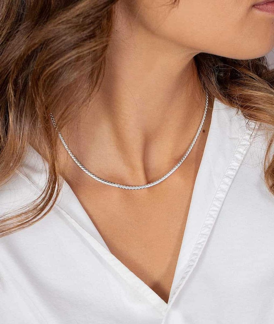 Colliers Femme L'Atelier d'Amaya | Collier Cha Ne Maille Anglaise Argent 925