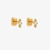 Boucles D'Oreilles Femme L'Atelier d'Amaya | Boucles D'Oreilles Puces Mini Losange Zircon Plaqu Or