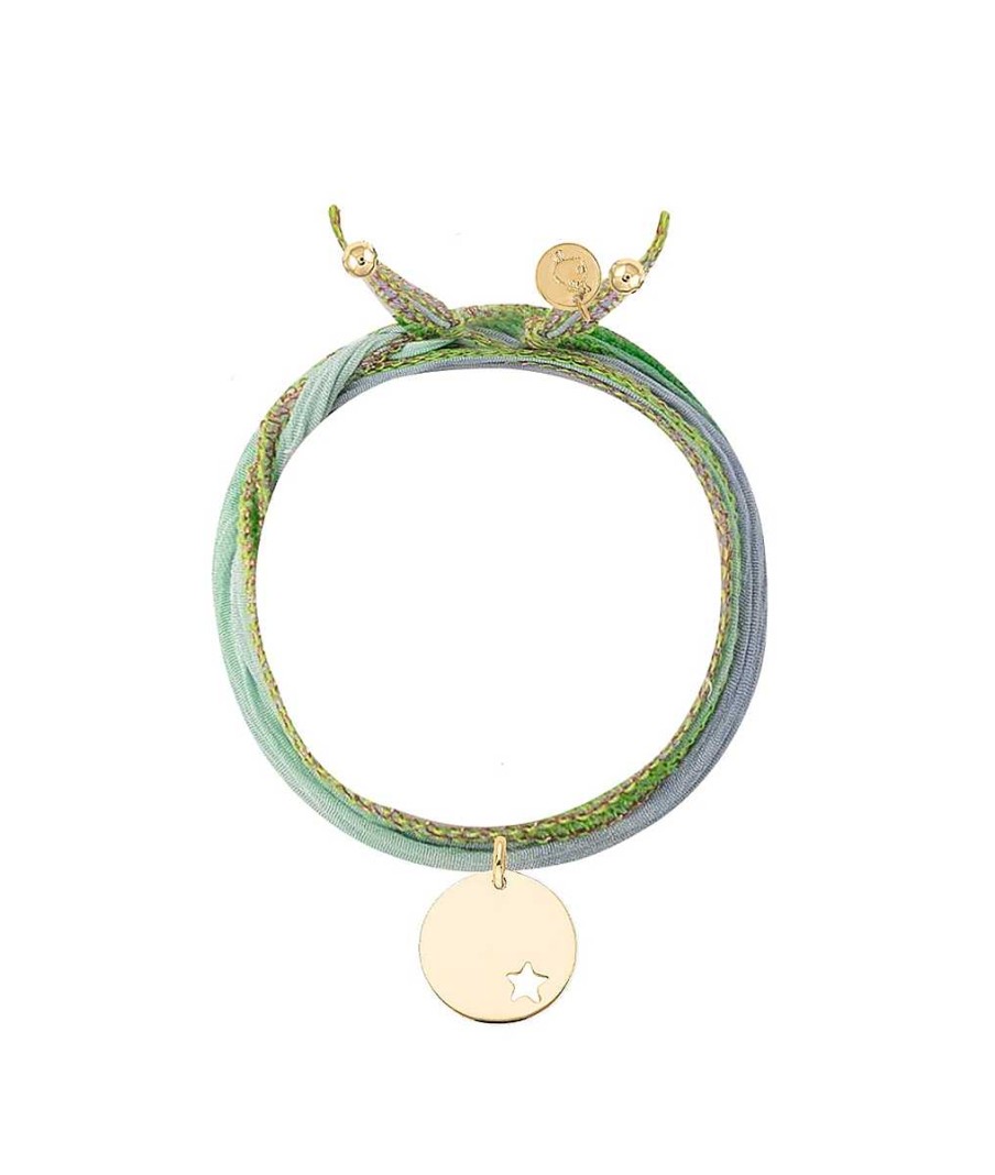 Bracelets Femme L'Atelier d'Amaya | Galon De Soie Et M Daille Petite Toile Ajour E Plaqu Or