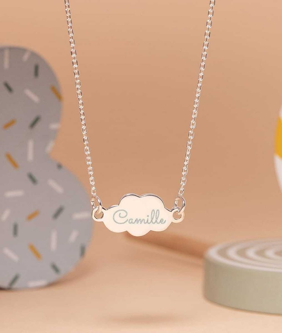 Bijoux Enfant L'Atelier d'Amaya | Collier Cha Ne Petit Nuage Pour Enfant Argent 925