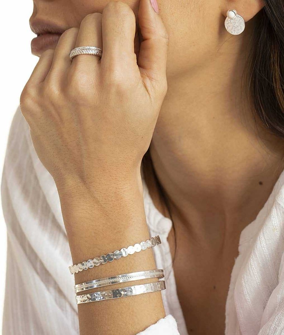 Bracelets Femme L'Atelier d'Amaya | Bracelet Jonc Cadenas Martel Argent 925