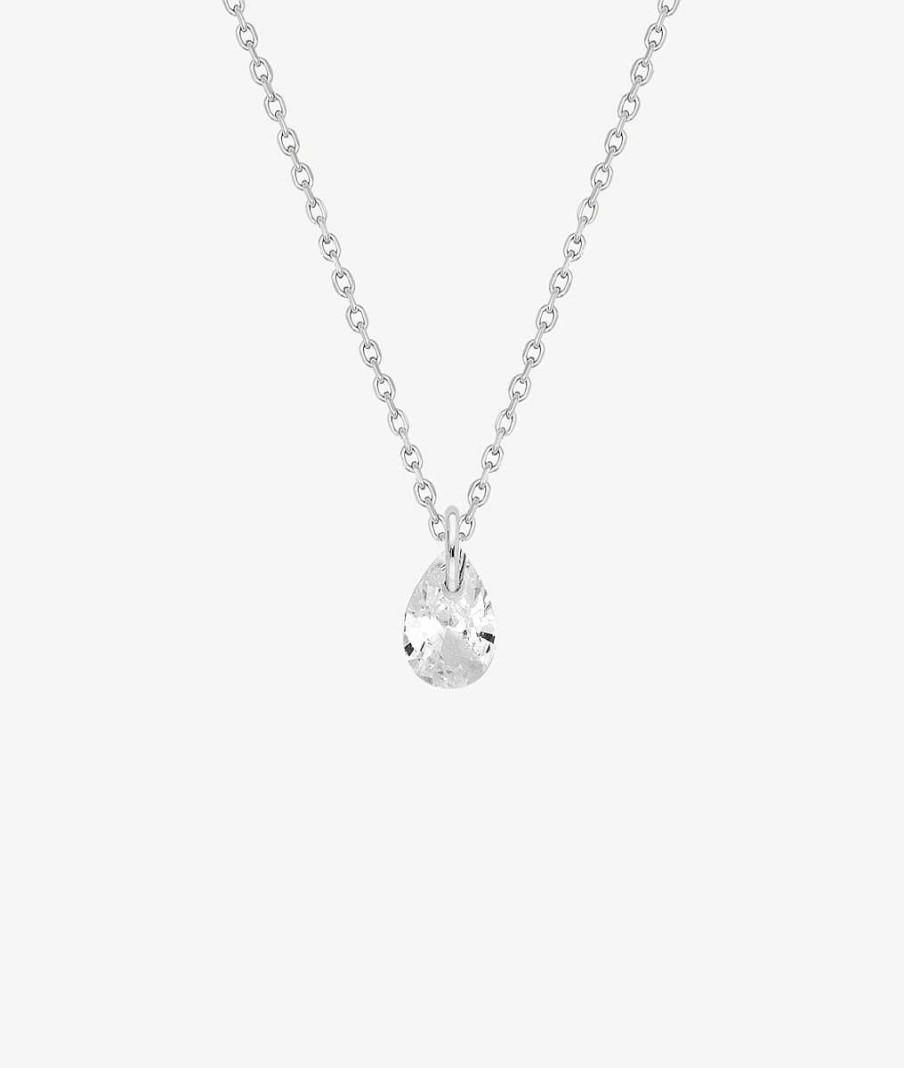 Colliers Femme L'Atelier d'Amaya | Collier Cha Ne Goutte Zircon Argent 925