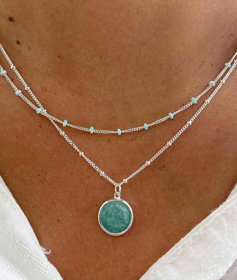 Colliers Femme L'Atelier d'Amaya | Duo De Colliers Turquoise Et Amazonite Argent 925